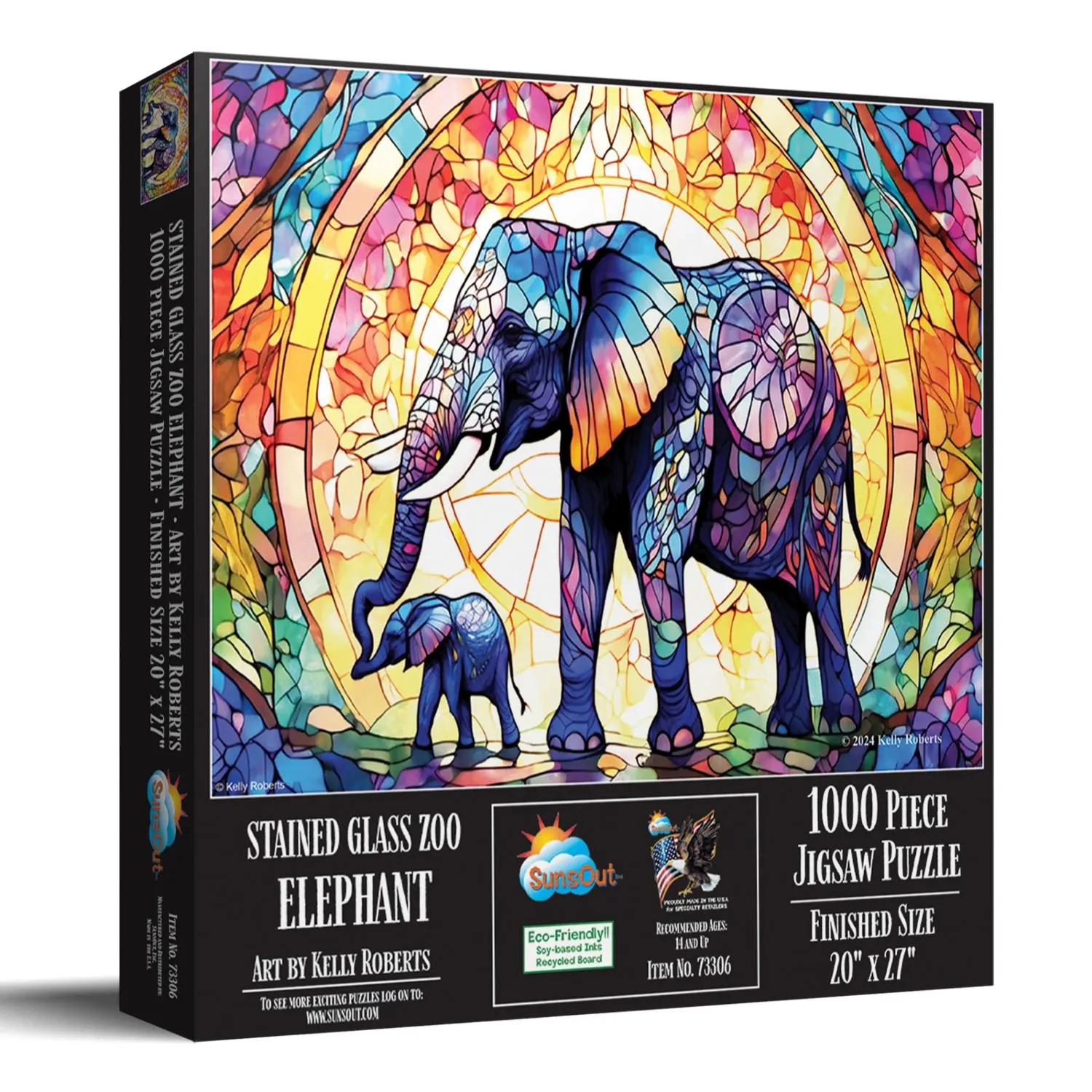 Stained Glass Zoo - Elephants