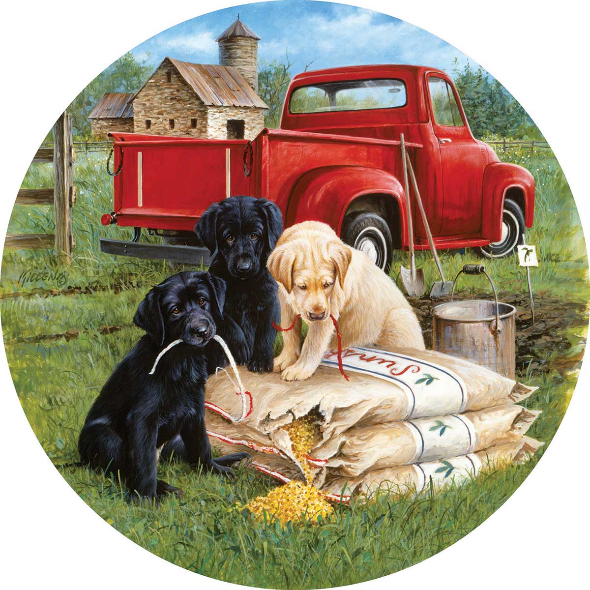 Seeds of Mischief Dogs Jigsaw Puzzle
