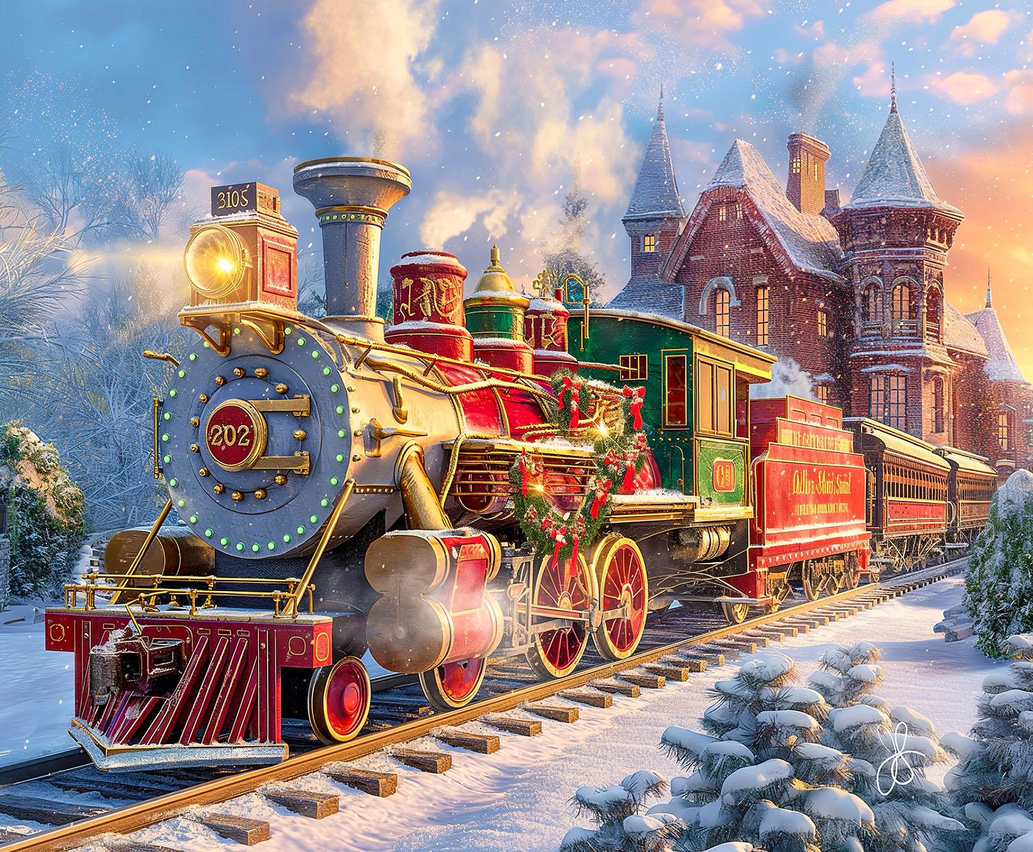 Christmas Train Ride, 1000 Pieces, SunsOut Serious Puzzles