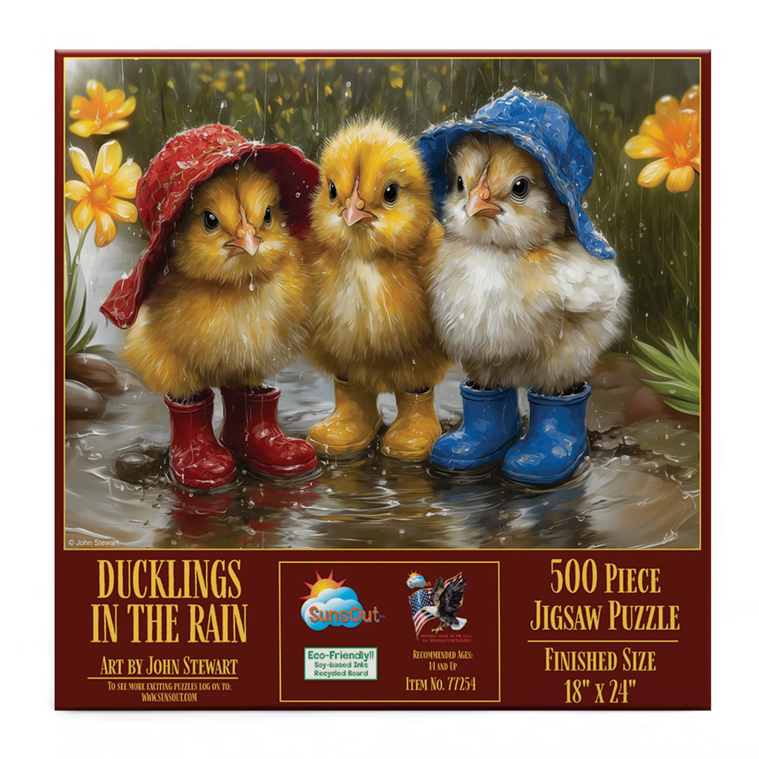 Ducklings in the Rain Animals