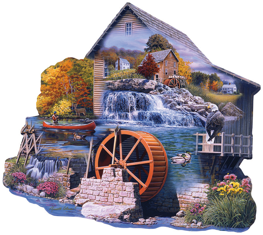 The Old Mill Stream Lakes & Rivers Shaped Puzzle