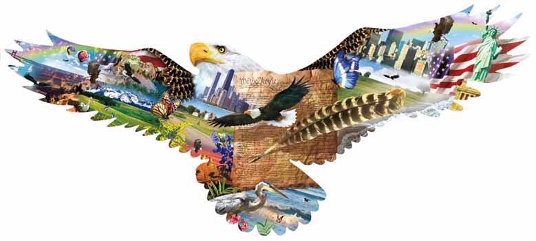 As the Eagle Flies Landmarks & Monuments Shaped Puzzle