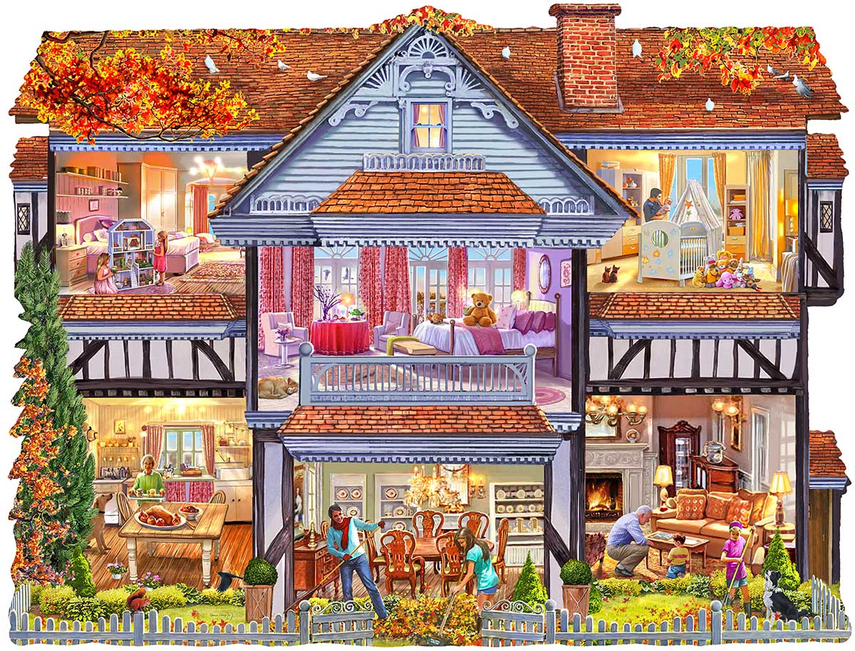 Autumn Country House Fall Shaped Puzzle