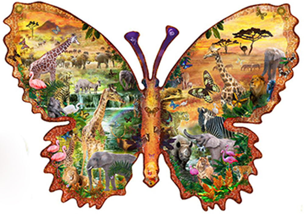 African Butterfly Butterflies and Insects Shaped Puzzle