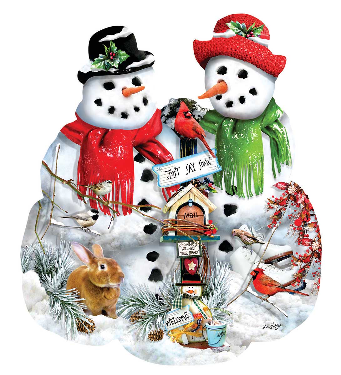 Snow Family Winter Shaped Puzzle