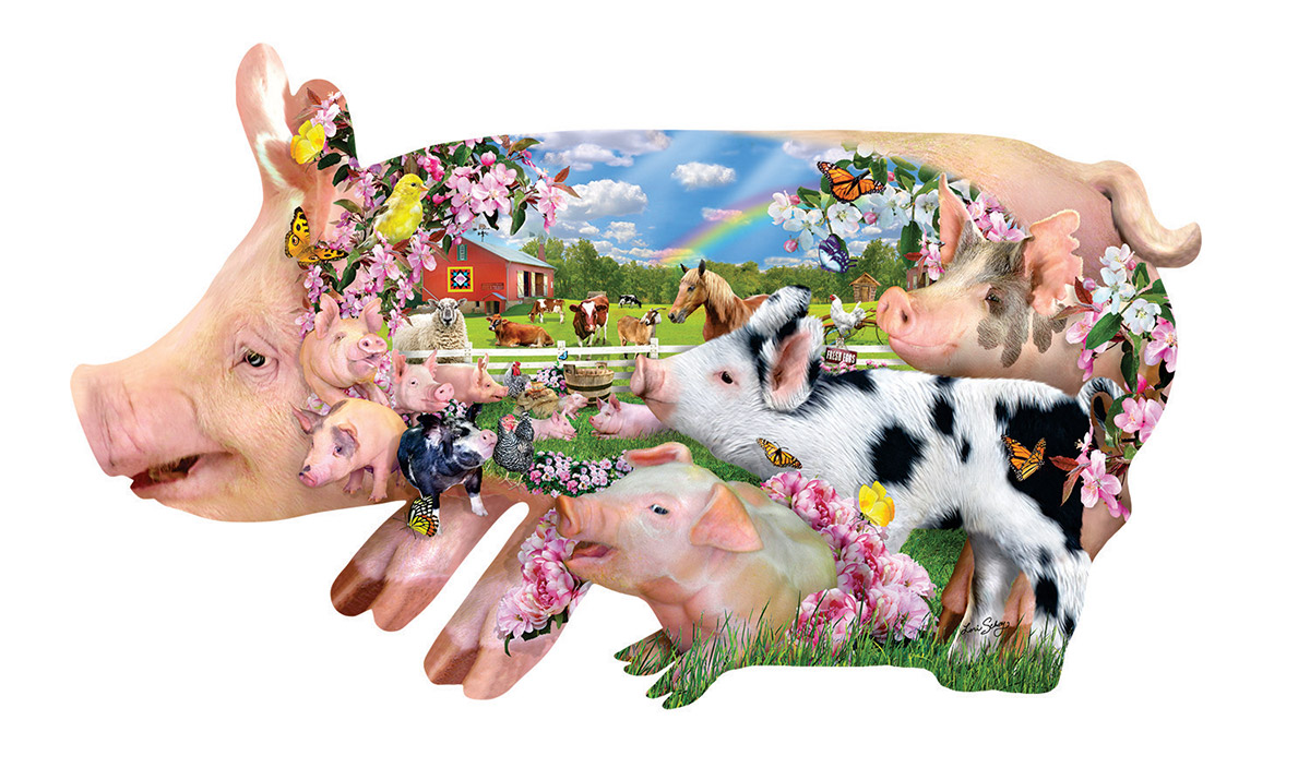 Pig Farm Farm Animal Shaped Puzzle
