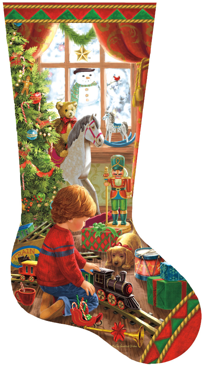 A Boy's Stocking Christmas Shaped Puzzle