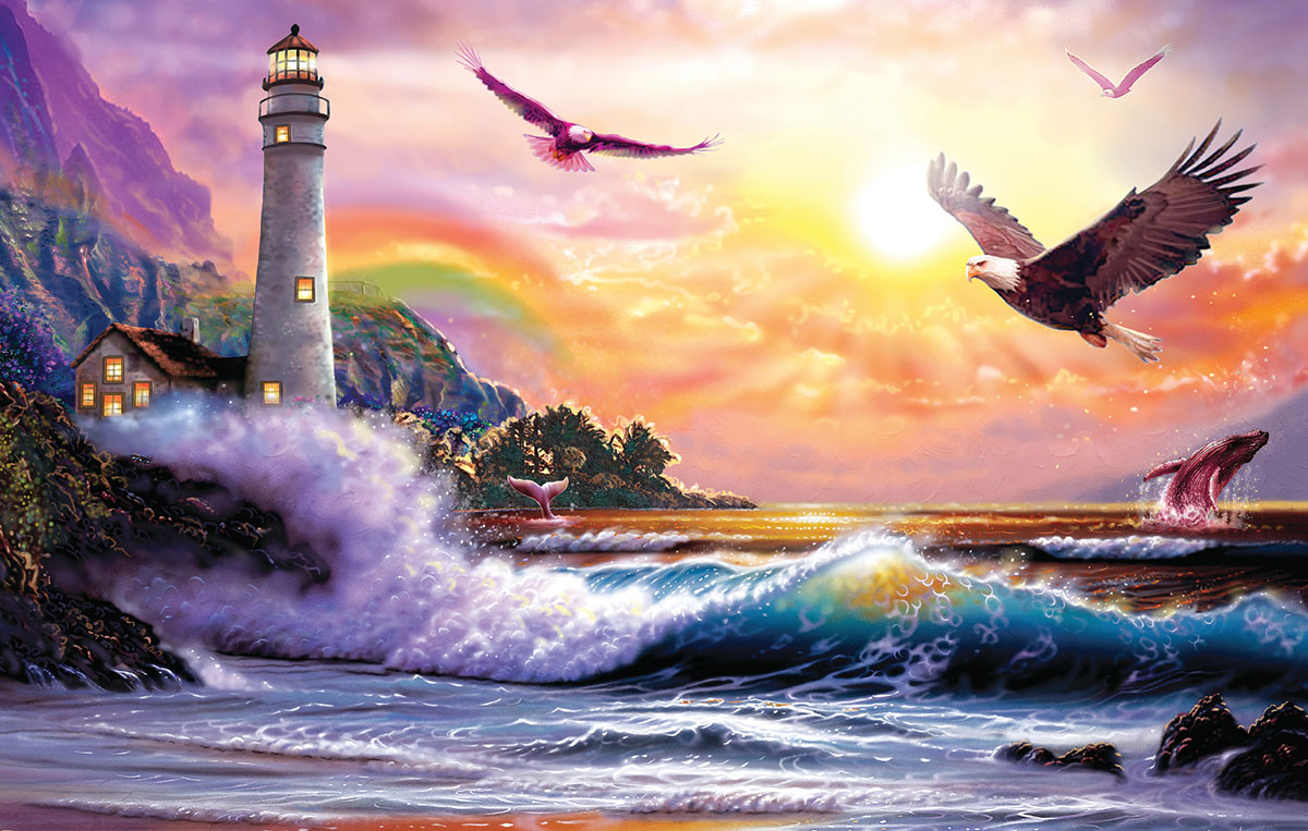 Peaceful Seascape Lighthouse Jigsaw Puzzle