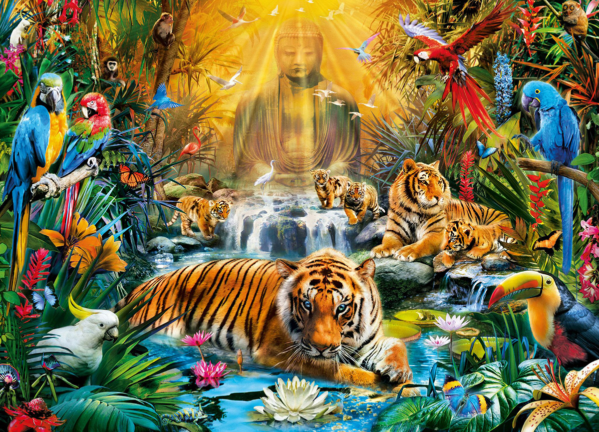 Mystic Tigers Jungle Animals Jigsaw Puzzle