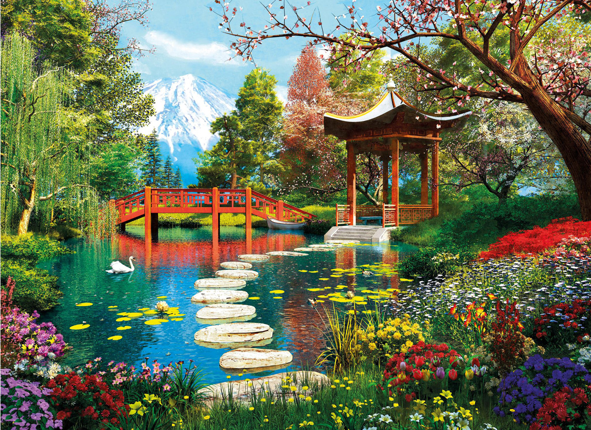 Fuji Garden Flower & Garden Jigsaw Puzzle