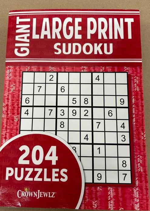 Giant Large Print Sudoku - 204 Puzzles