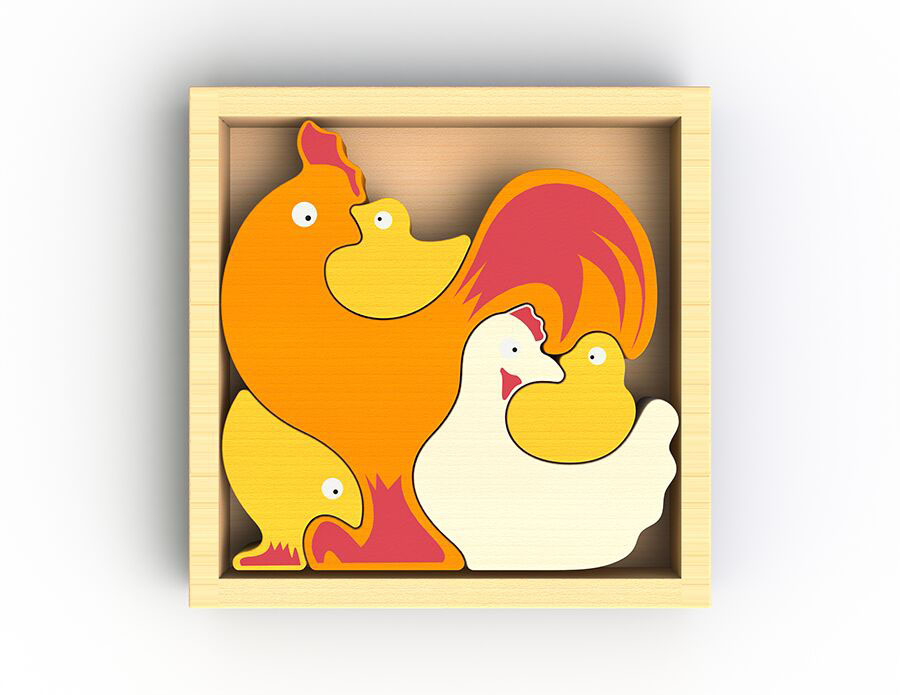Chicken Family Puzzle Farm Animal Jigsaw Puzzle