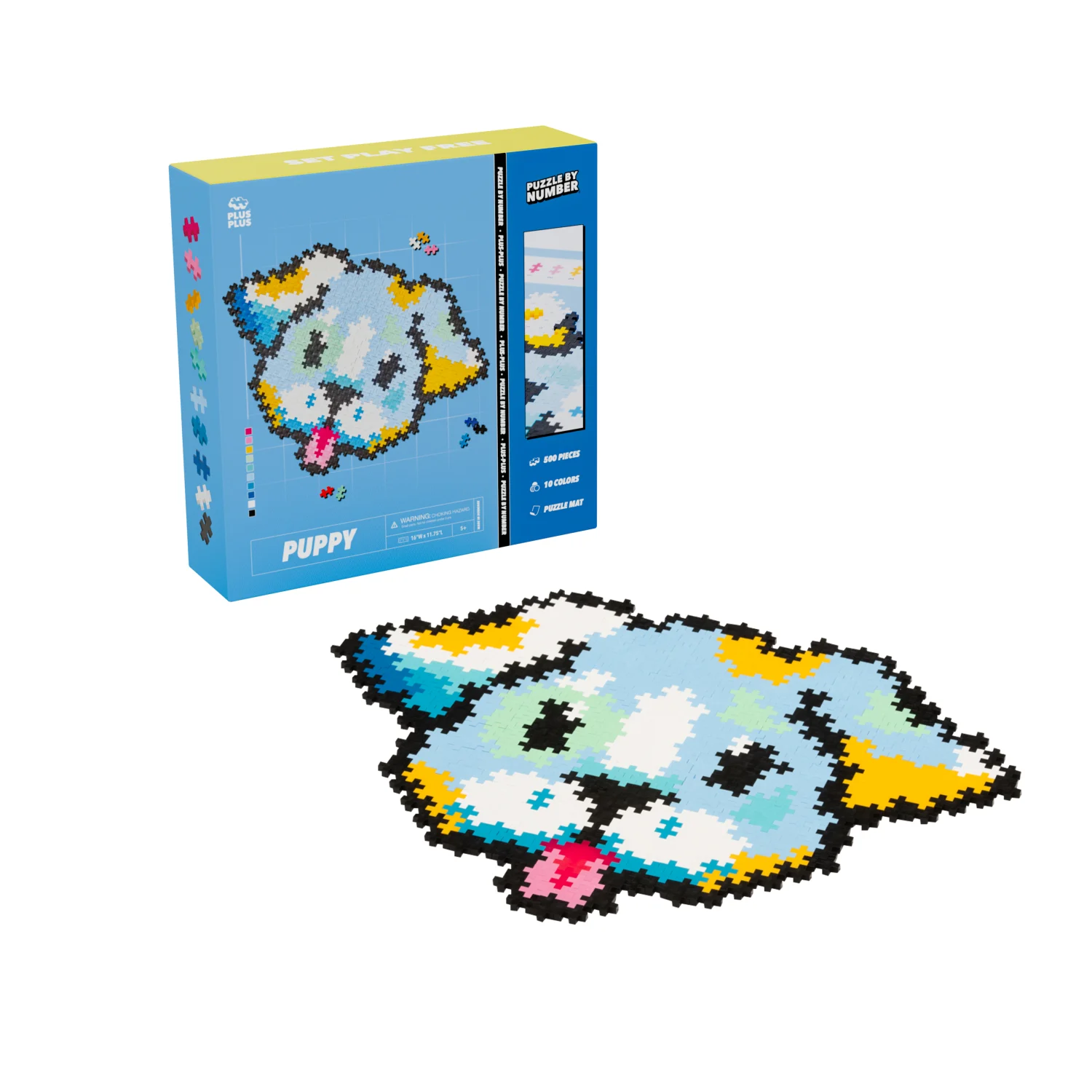 Puzzle by Number - 500 pc Puppy - 500 Piece Jigsaw Puzzle by Plus-Plus ...