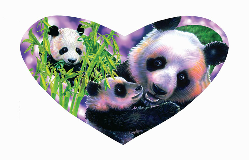 Panda Love Shaped Puzzle