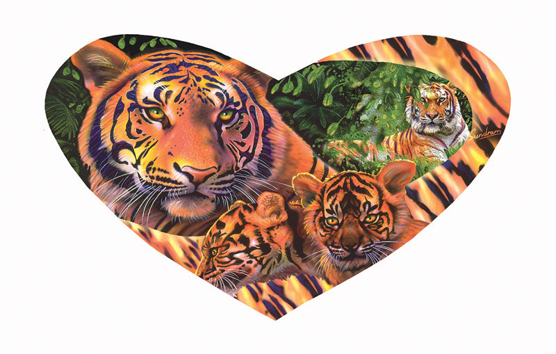 Tiger Love Shaped Puzzle