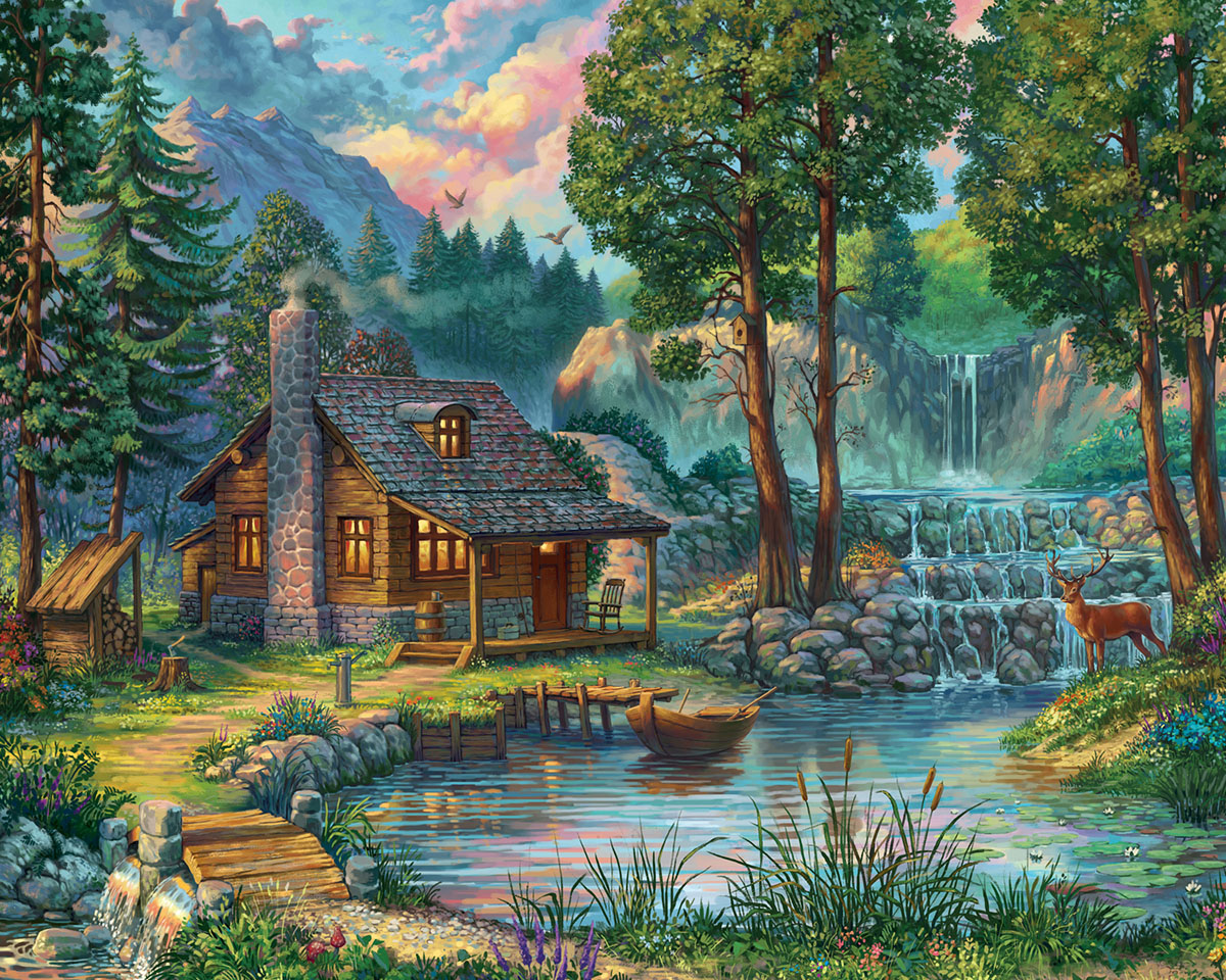 House by the Lake Lakes & Rivers Jigsaw Puzzle