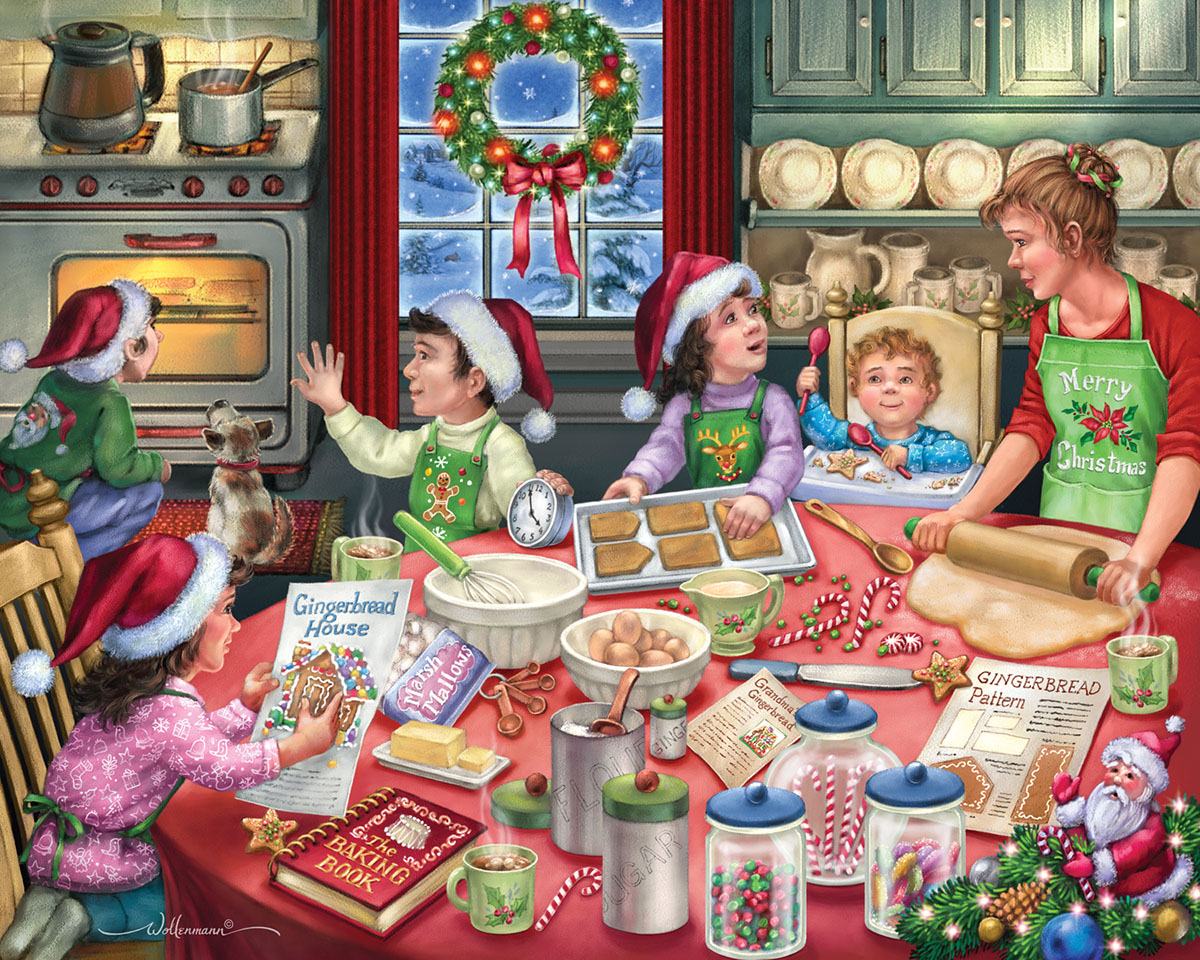 Gingerbread Party Christmas Jigsaw Puzzle