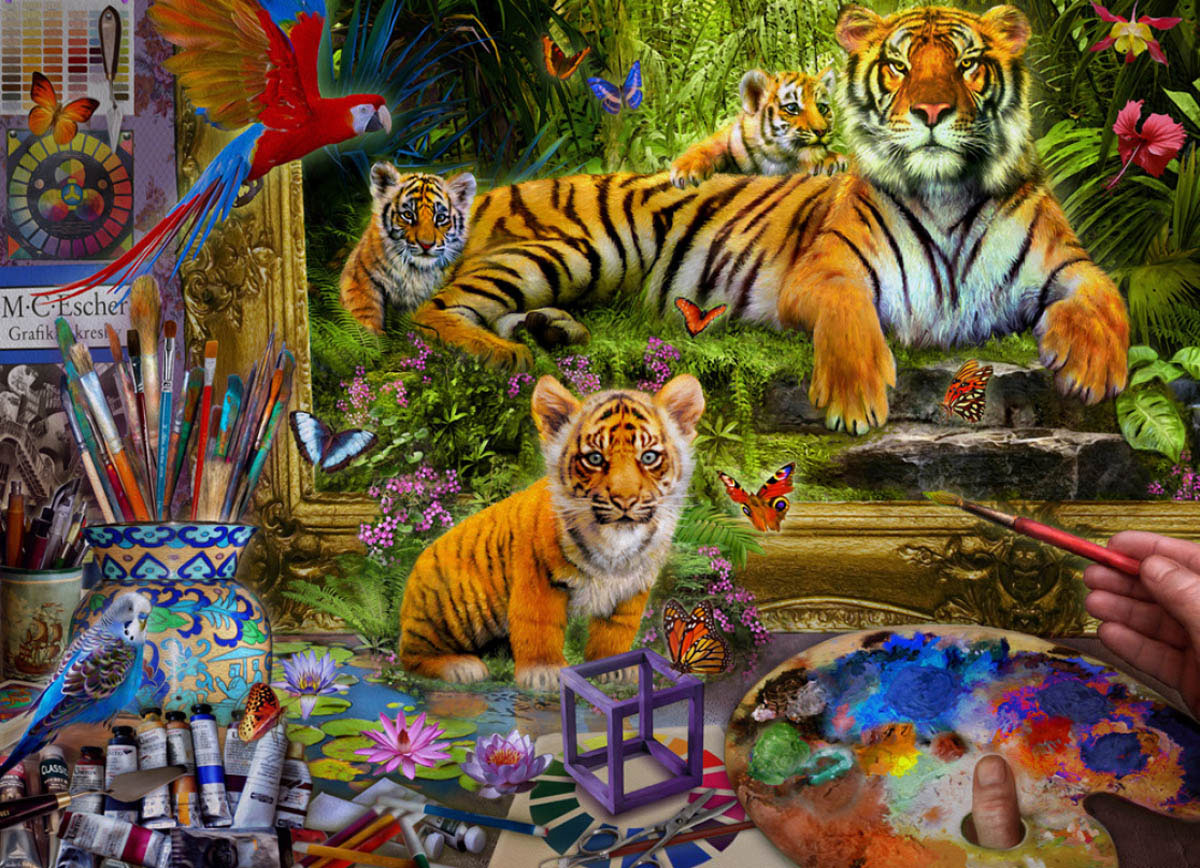 Tiger Painting Quilting & Crafts Jigsaw Puzzle