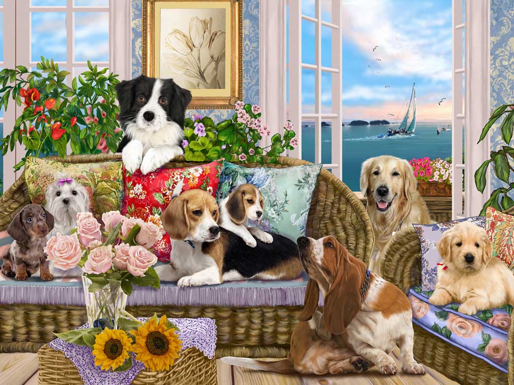 Dogs on the Sofa Dogs Jigsaw Puzzle