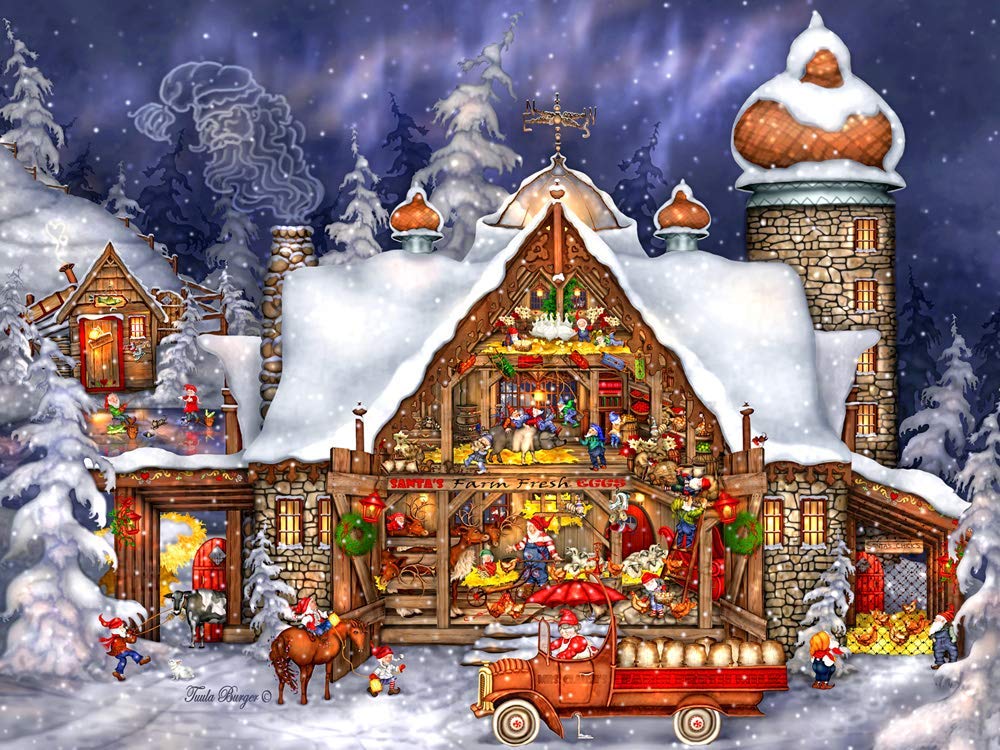 Santa's Barn Christmas Jigsaw Puzzle