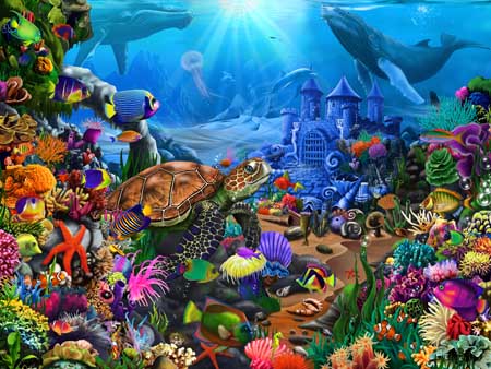 Magical Undersea Turtle Sea Life Jigsaw Puzzle