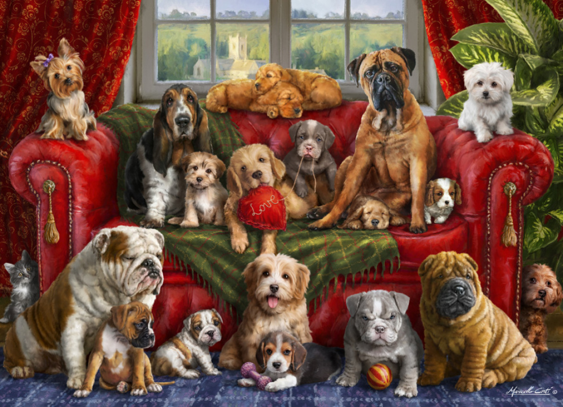 Love My Dogs Dogs Jigsaw Puzzle