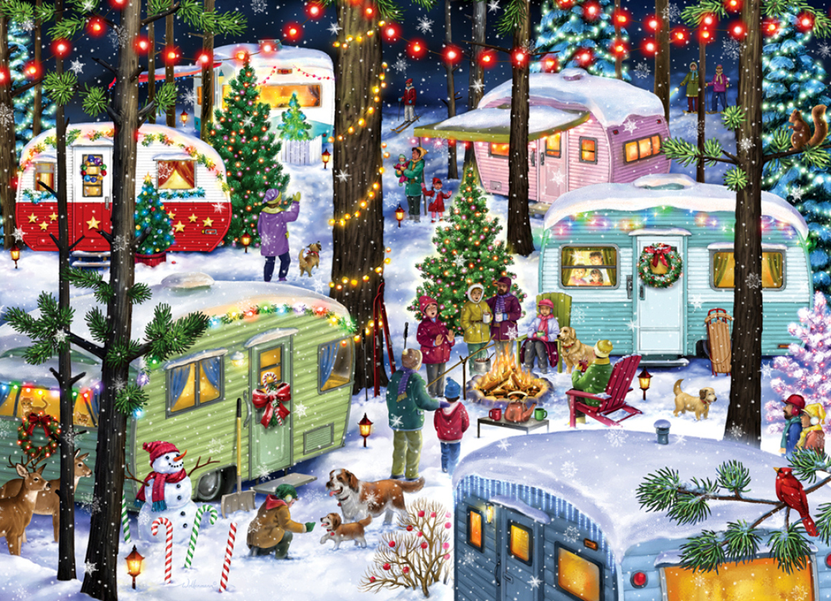 Camping For Christmas Christmas Jigsaw Puzzle