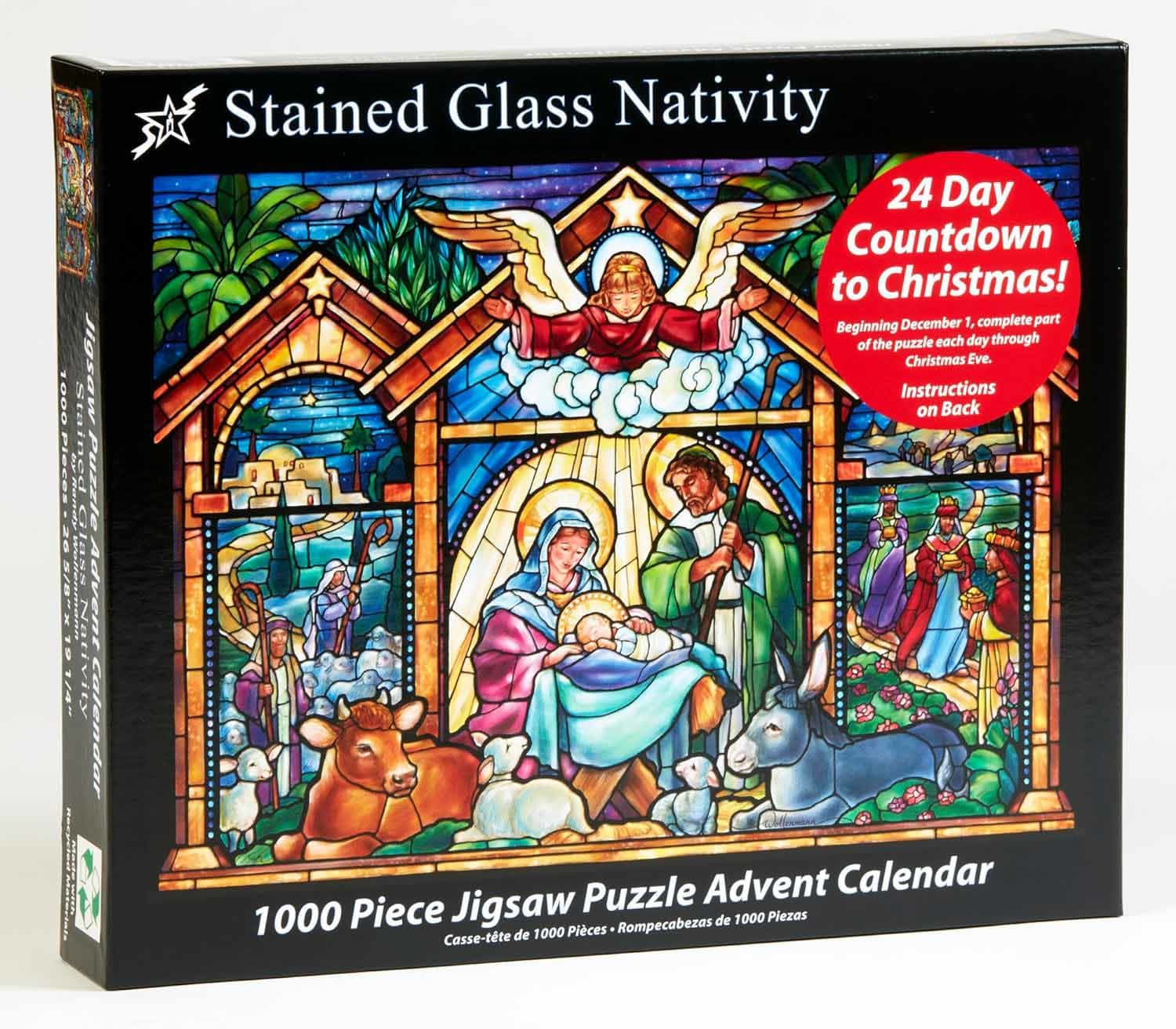 Stained Glass Nativity Jigsaw Puzzle Advent Calendar