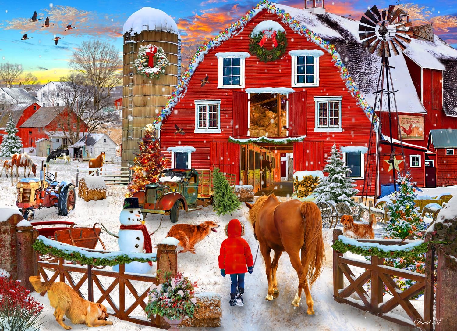 Christmas Horse Farm Farm Jigsaw Puzzle