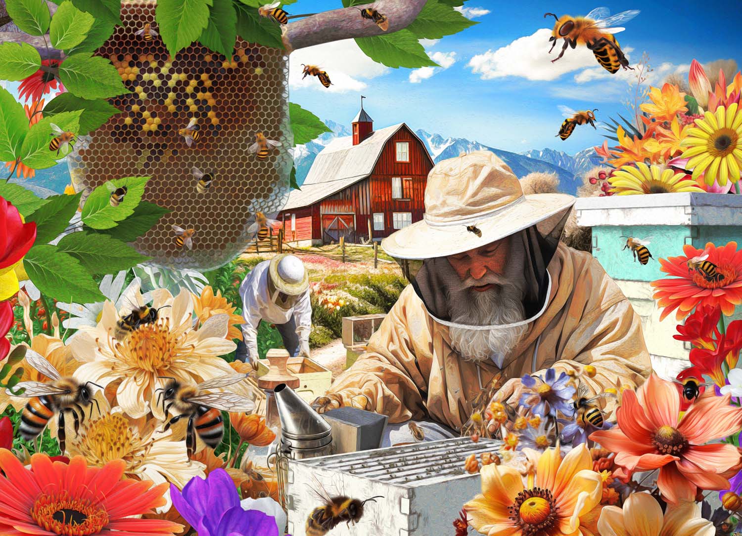 Beekeeper Farm Farm Jigsaw Puzzle