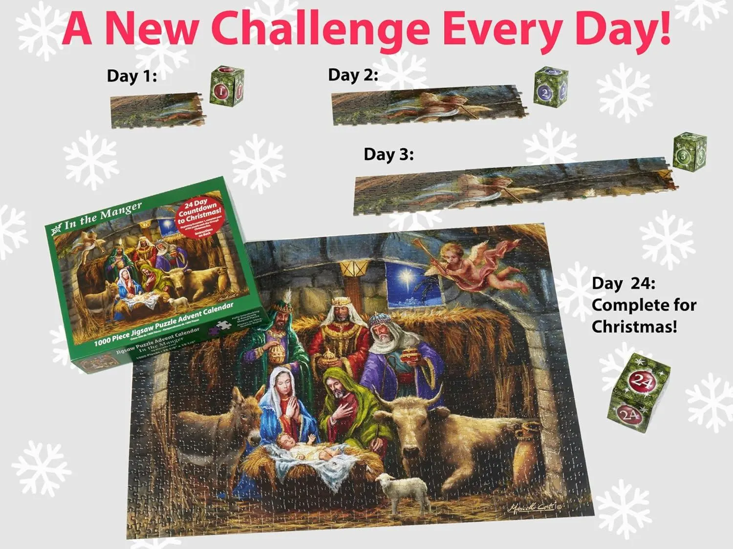 In the Manger Jigsaw Puzzle Advent Calendar - Scratch and Dent