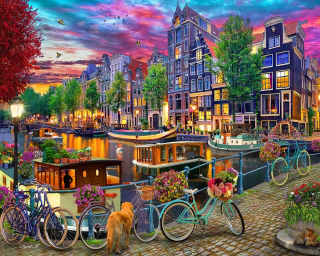 Amsterdam Canal Europe Jigsaw Puzzle