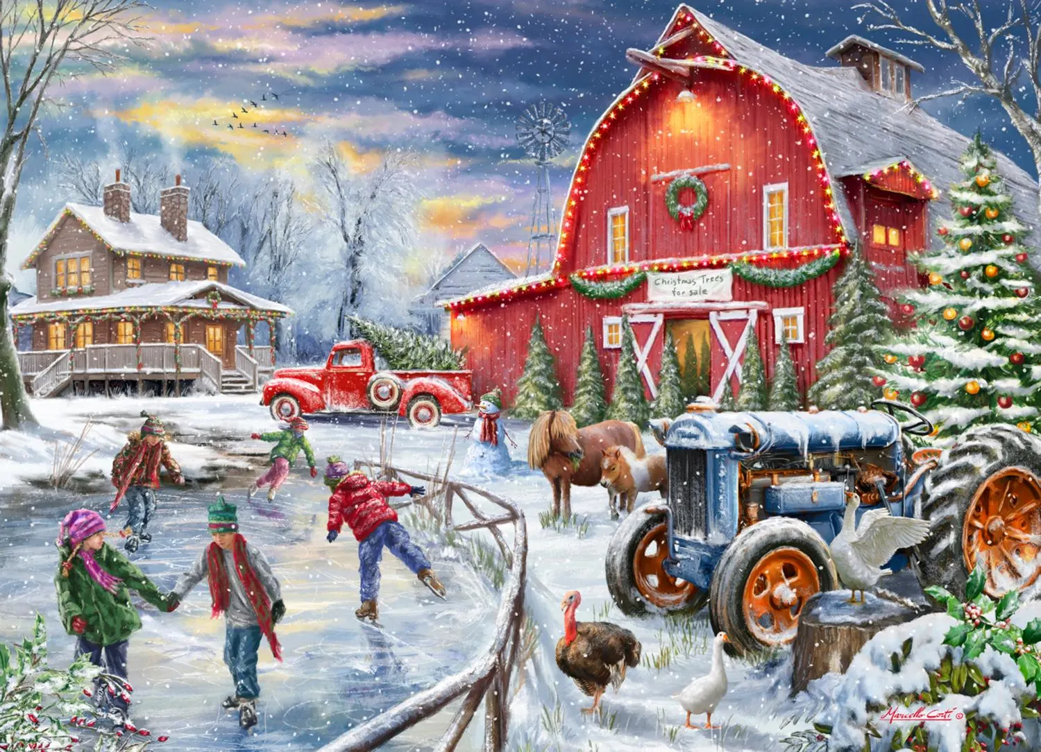 Barnyard Christmas Jigsaw Puzzle 1000 Piece Christmas