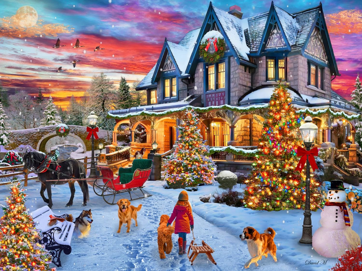 Christmas Twilight Jigsaw Puzzle Christmas