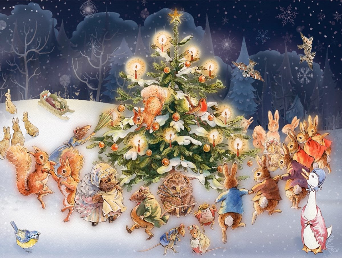 Around the Christmas Tree Forest Animal