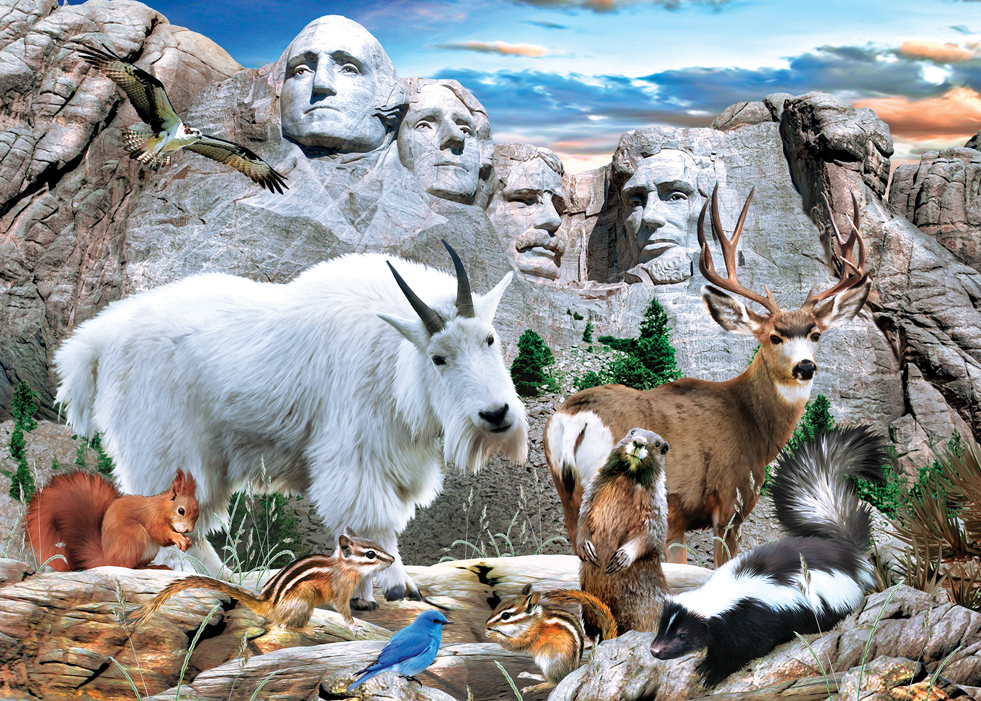 Mount Rushmore Animals Jigsaw Puzzle