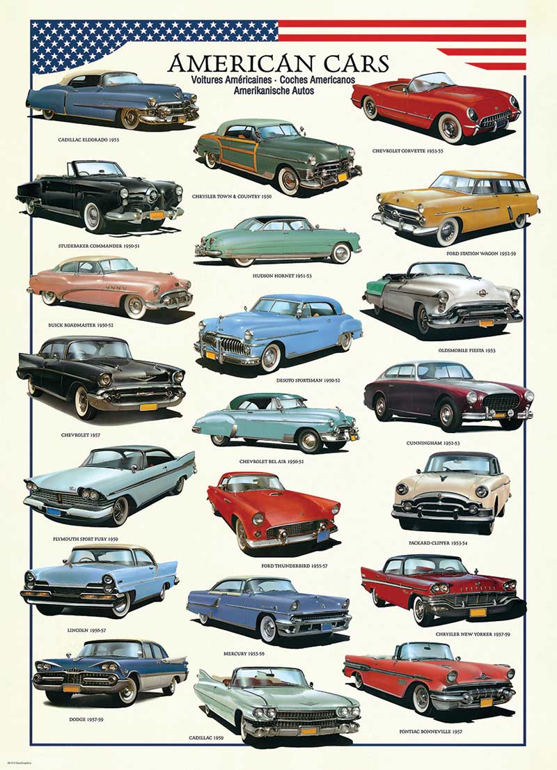 American Cars of the Fifties Car Jigsaw Puzzle