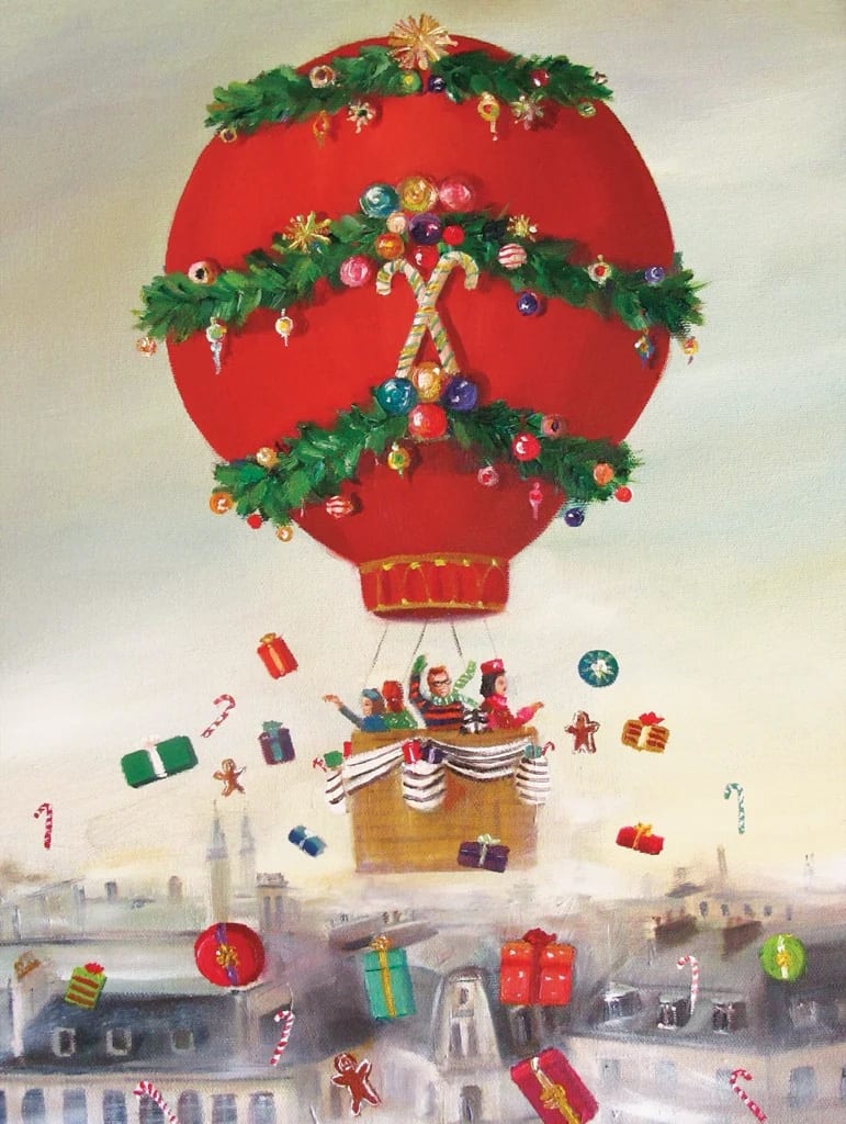 Christmas Balloon Ride Fine Art