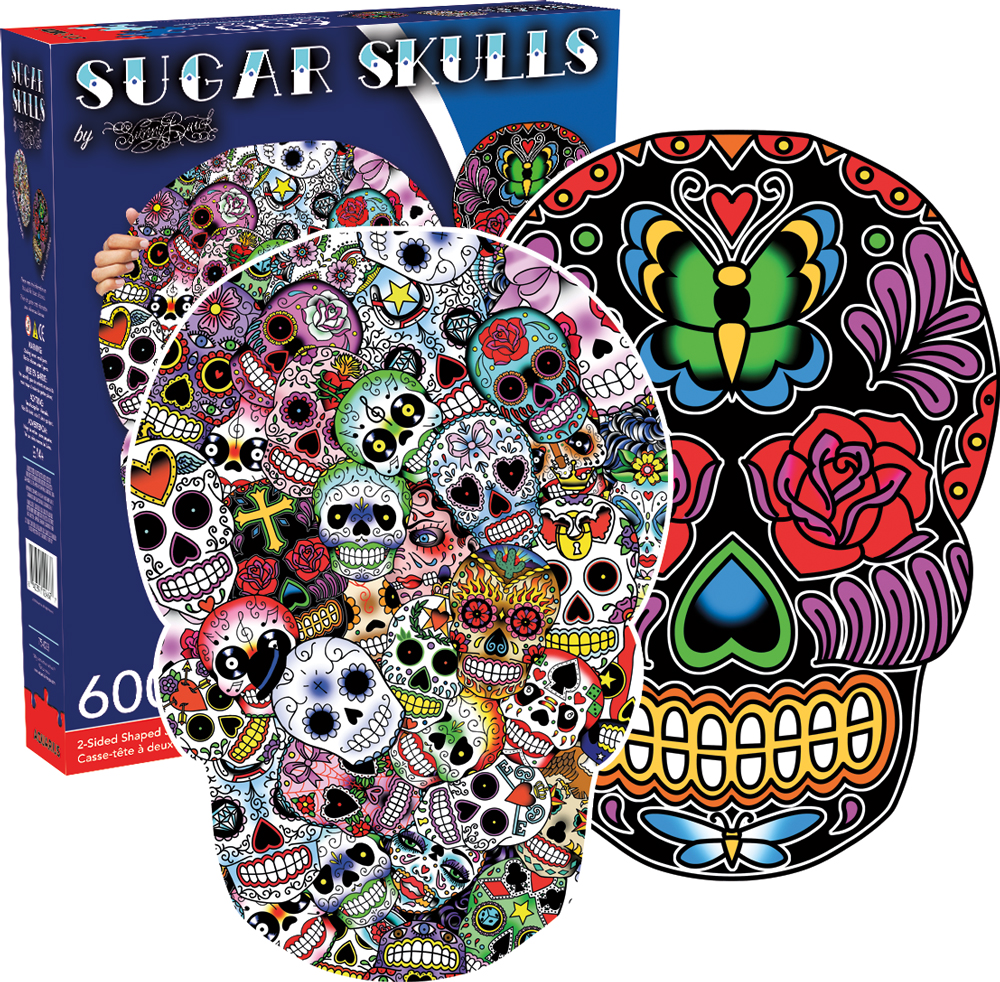 Sugar Skulls Day of the Dead Shaped Puzzle