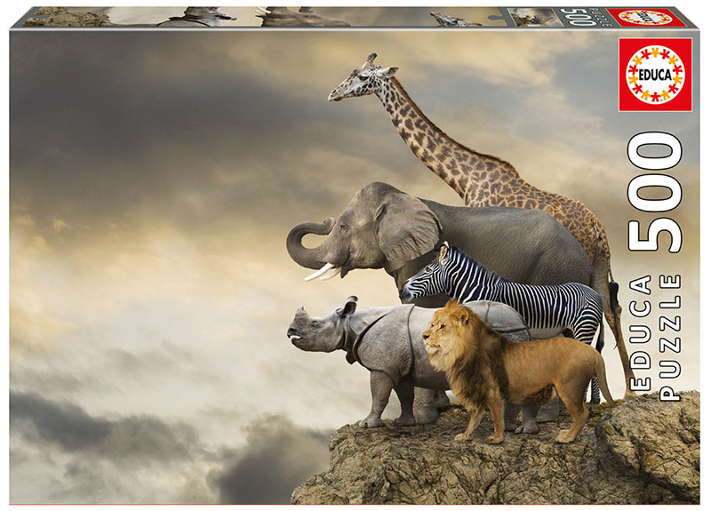 Animals On The Edge Of A Cliff Jungle Animals Jigsaw Puzzle