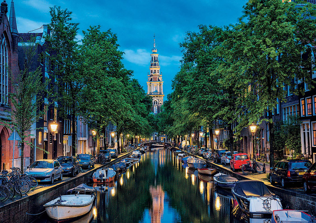 Amsterdam Canal At Dusk Europe Jigsaw Puzzle