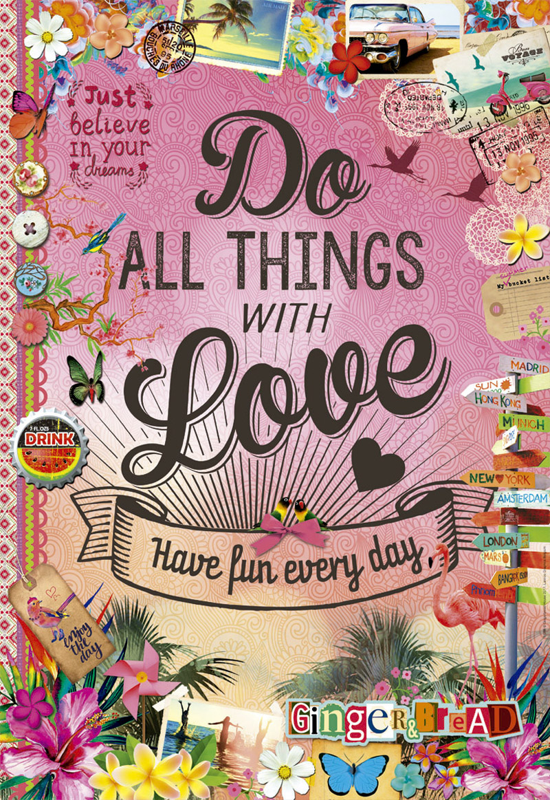 Do All Things With Love Collage Jigsaw Puzzle