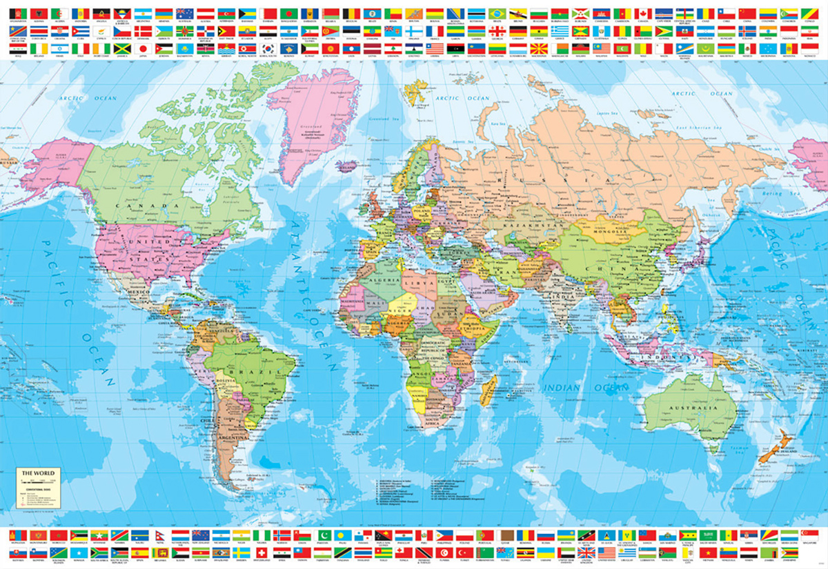 Political World Map Educational Jigsaw Puzzle