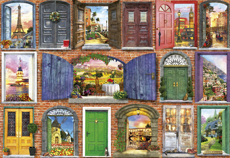 Doors Of Europe Collage Jigsaw Puzzle