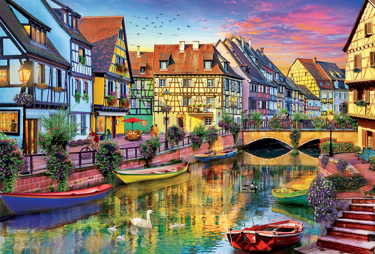 Colmar Canal, France Lakes & Rivers Jigsaw Puzzle