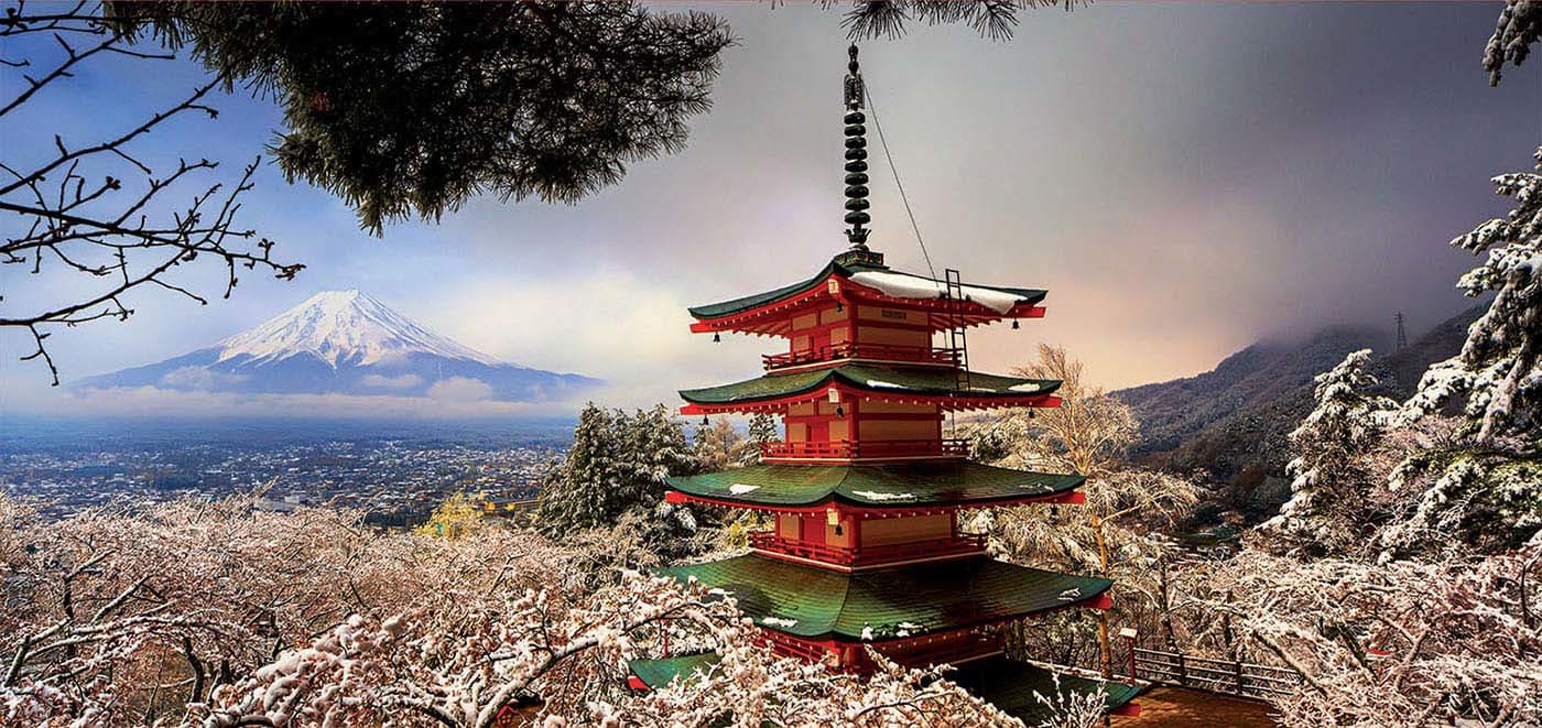 Mount Fuji & Chureito Pagoda, Japan Mountain