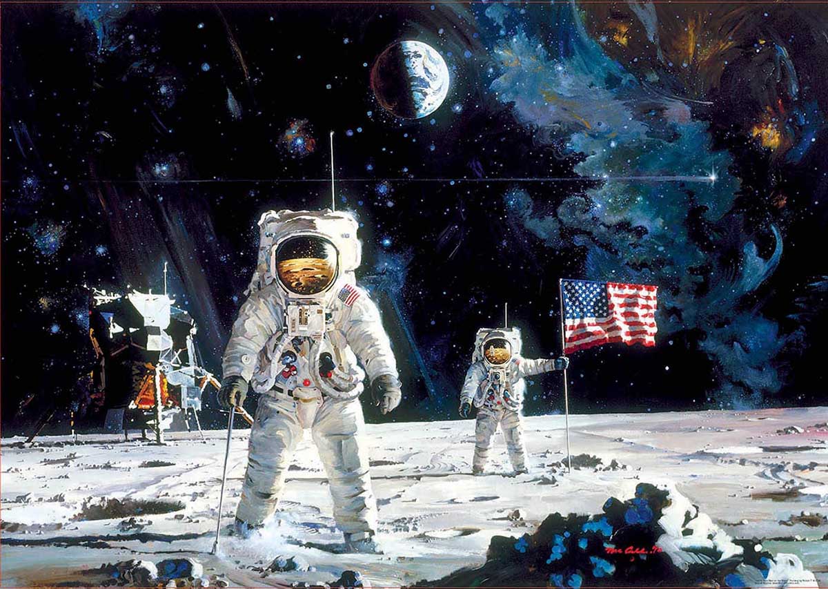 First Men On The Moon Space Jigsaw Puzzle
