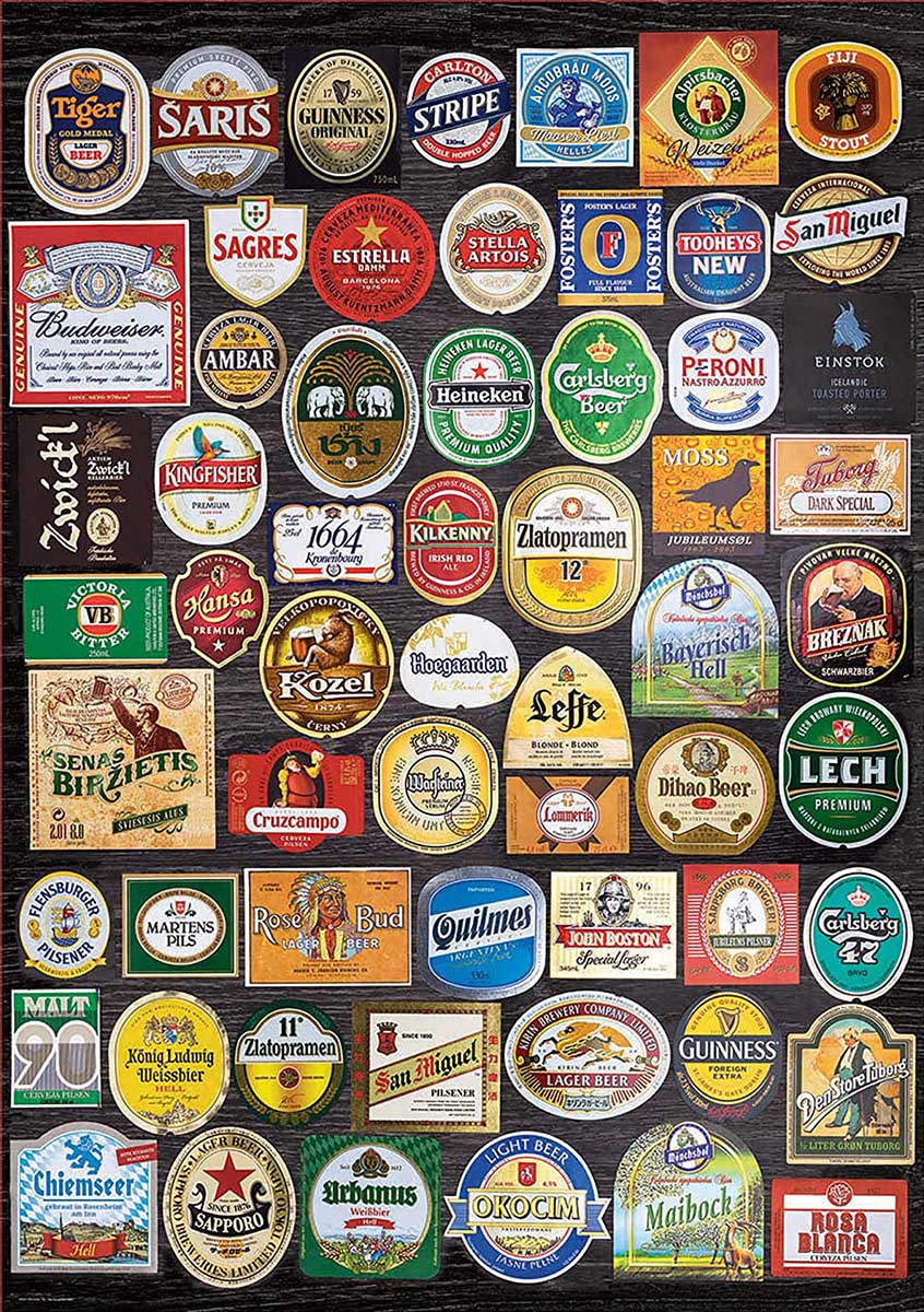 Beer Labels Collage Collage Jigsaw Puzzle