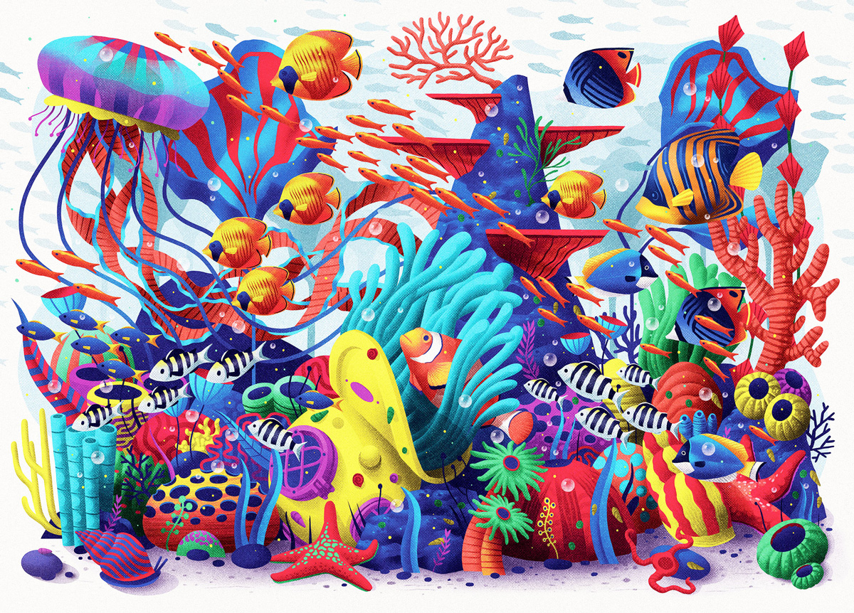 Ocean of Color Sea Life Jigsaw Puzzle
