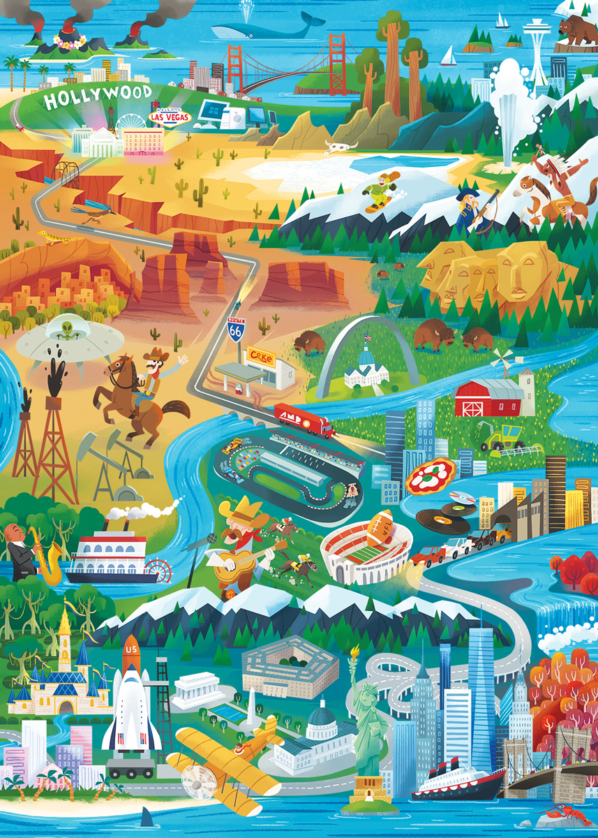 United States of Adventure Travel Jigsaw Puzzle